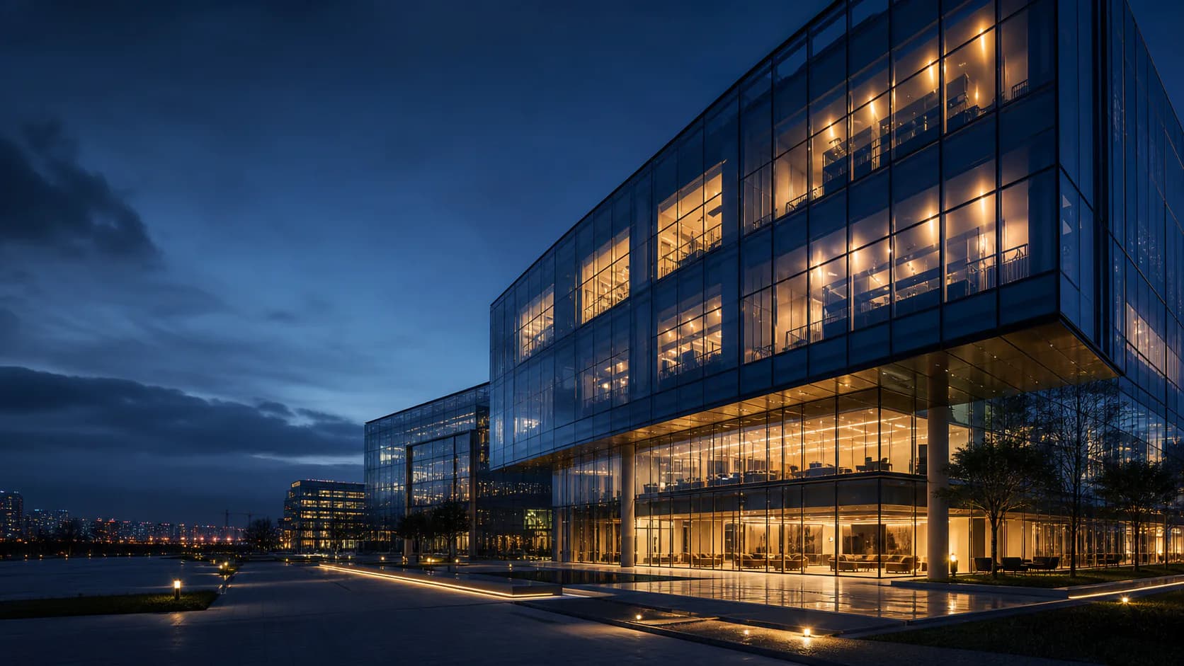 Modern technology company headquarters
