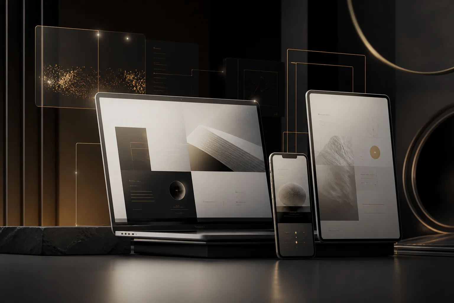 Abstract visual representing web and mobile application development