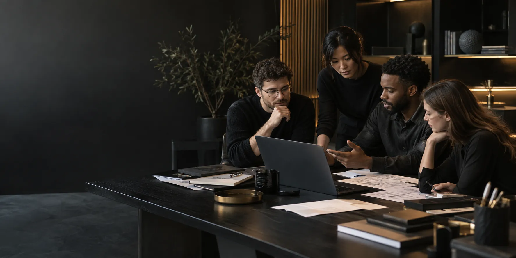 A product team reviewing a software project