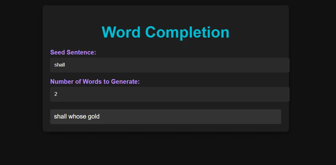 Word Completion using LSTM