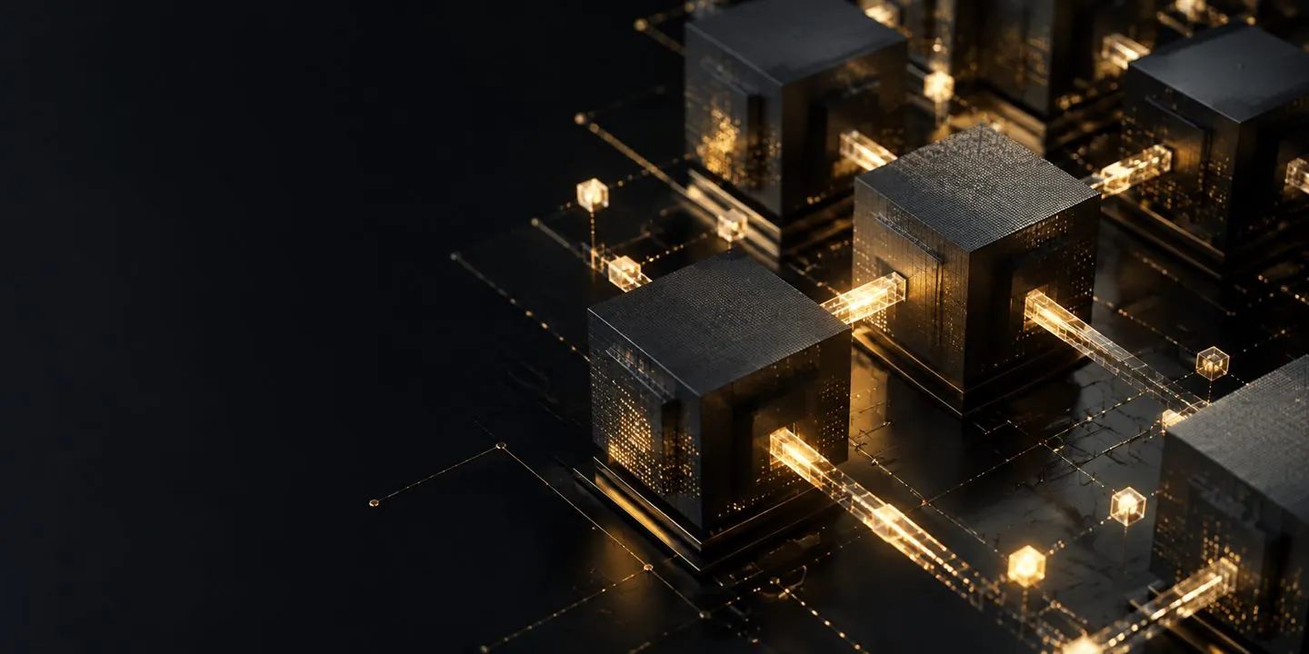 Abstract visual representing secure blockchain engineering